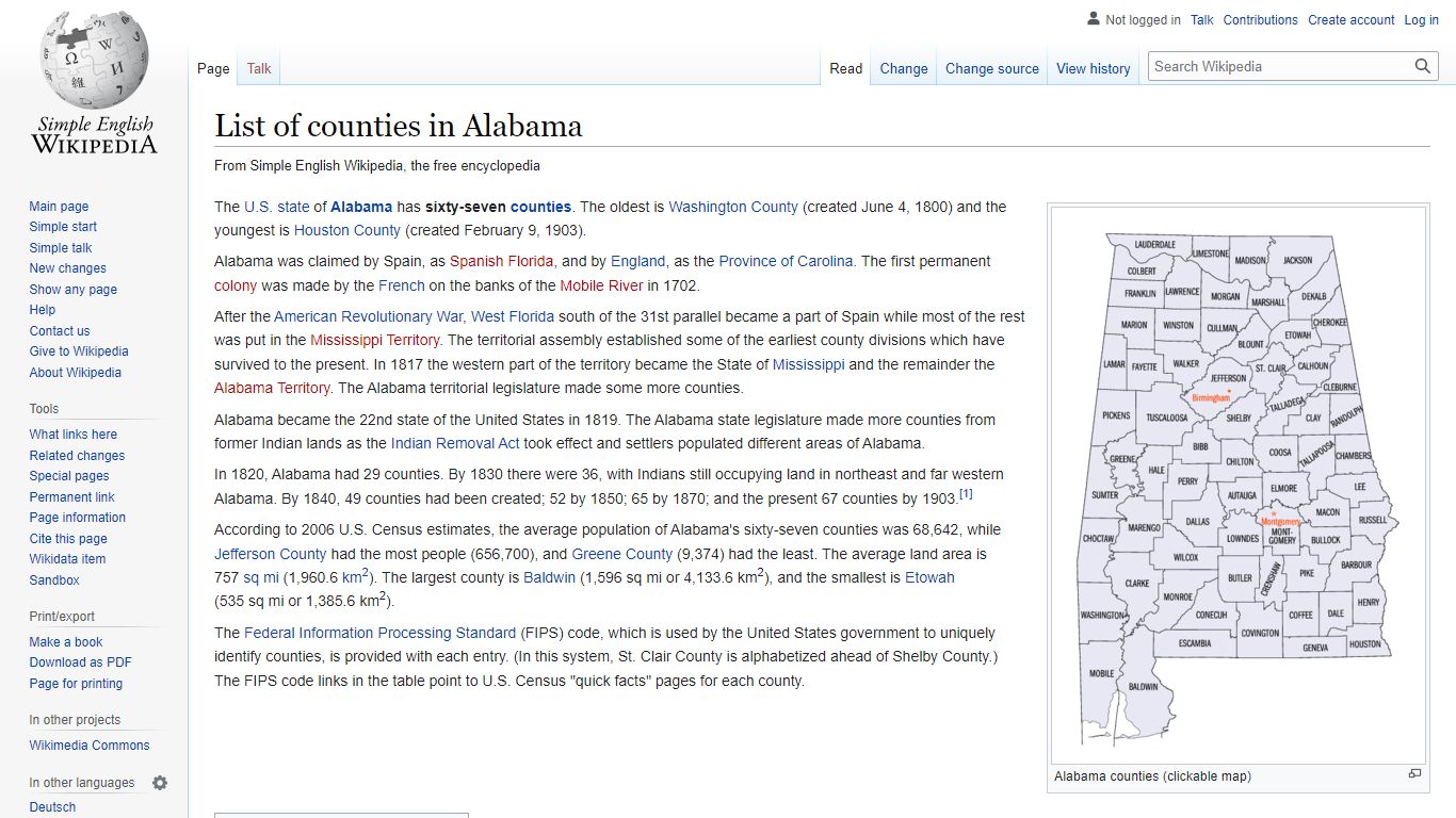 List of counties in Alabama - Simple English Wikipedia, the free ...