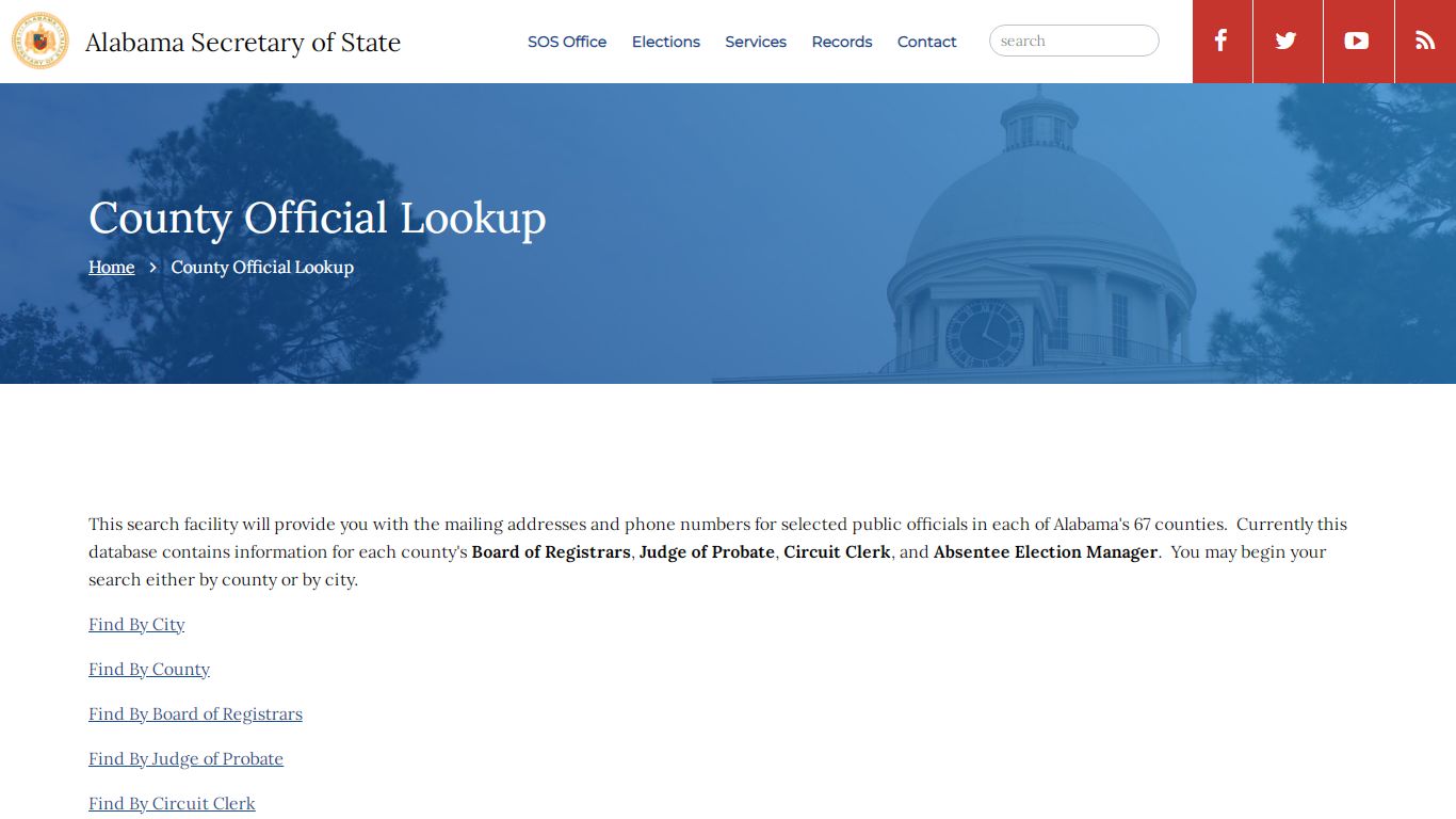 County Official Lookup | Alabama Secretary of State