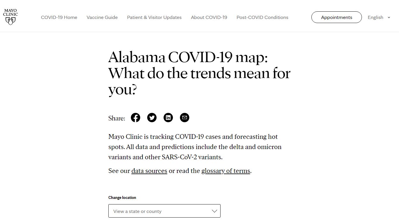 Alabama COVID-19 Map: Tracking the Trends - Mayo Clinic